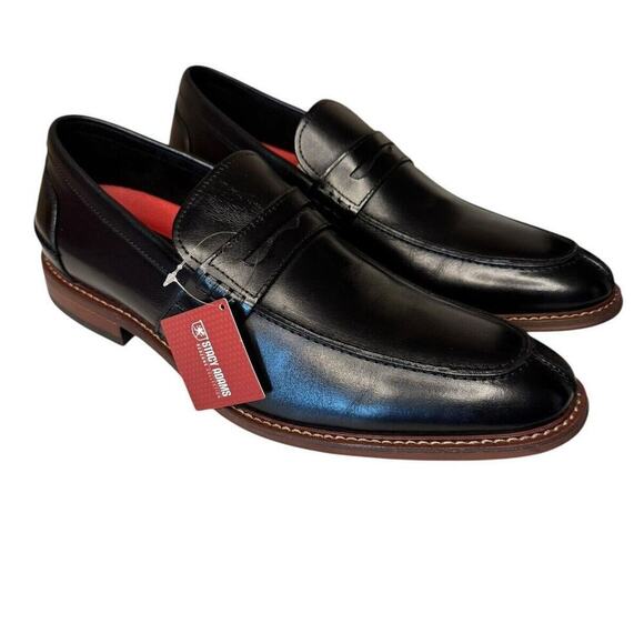 Stacy Adams NEW Marlowe Men's Slip On Penny Black Leather Dress Shoes Size 11.5 - Picture 1 of 10